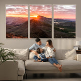 50957419-MGV-CV-36X24-Mountain Sunrise Wall Art Canvas Print, Framed Alpine Ridge Art Picture Print, Mountain Range Perfect Vibrant Rustic Decor Artwork