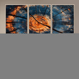 81894502-MGV-CV-36X24-Burnt Wood Wall Art Canvas Print, Framed Aged Timber Art Picture Print, Rustic Tree Slice Perfect Rustic Decor Artwork for Home,