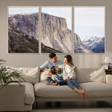 74506434-MGV-CV-36X24-El Capitan Wall Art Canvas Print, Framed Yosemite Cliff Art Picture Print, Sierra Nevada Perfect Sierra Minimalism Decor Artwork