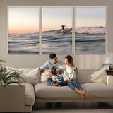 58502923-MGV-CV-36X24-Wave Rider Wall Art Canvas Print, Framed Ocean Wave Art Picture Print, Riding Surf Perfect Sunset Surf Decor Artwork