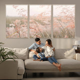 79164340-MGV-FC-60X30-3P_Natural-Pastel Grasses Wall Art Canvas Print, Framed Soft Meadow Art Picture Print, Field in Breeze Perfect Pastel Minimal Decor Artwork