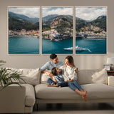 20321590-MGV-CV-36X24-Amalfi Coast Wall Art Canvas Print, Framed Italy Travel Art Picture Print, Mediterranean Landscape Perfect Mediterranean Coastal