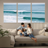 73692470-MGV-CV-36X24-Ocean Swell Wall Art Canvas Print, Framed Surf Waves Art Picture Print, Blue Water Perfect Coastal Dynamic Decor Artwork