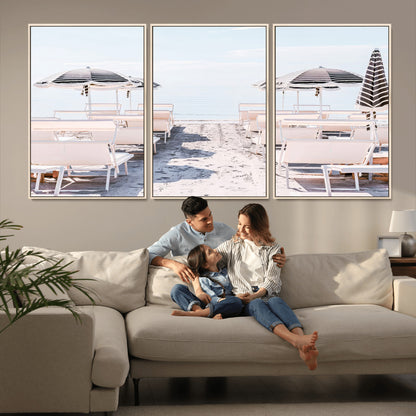 67623952-MGV-CV-36X24-Minimalist Beach Wall Art Canvas Print, Framed Pastel Sand Art Picture Print, Beach Aesthetic Perfect Coastal Minimalist Decor