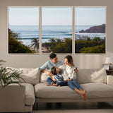 88336640-MGV-FC-60X30-3P_Natural-Tropical Beach Scene Wall Art Canvas Print, Framed Coastal Photography Art Picture Print, Ocean Horizon Art Perfect Coastal Boho