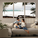 50382104-MGV-CV-36X24-Tropical Surf Wall Art Canvas Print, Framed Palm Tree View Art Picture Print, Beach House Art Perfect Boho Coastal Decor Artwork