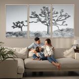 29996209-MGV-CV-36X24-Joshua Tree Art Wall Art Canvas Print, Framed Black White Landscape Art Picture Print, Desert Tree Decor Perfect Southwestern Boho