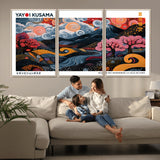 43879290-MGV-CV-36X24-Japanese Abstract Wall Art – Mount Fuji Cherry Blossom Canvas Print, Modern Asian Inspired Landscape Decor for Living Room,