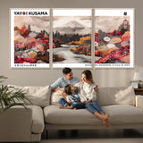 32352074-MGV-CV-36X24-Japanese Landscape Wall Art – Mount Fuji River Canvas Print, Modern Asian Inspired Nature Decor for Living Room, Bedroom, Office