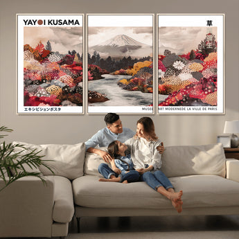 32352074-MGV-CV-36X24-Japanese Landscape Wall Art – Mount Fuji River Canvas Print, Modern Asian Inspired Nature Decor for Living Room, Bedroom, Office