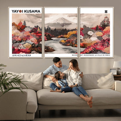 32352074-MGV-CV-36X24-Japanese Landscape Wall Art – Mount Fuji River Canvas Print, Modern Asian Inspired Nature Decor for Living Room, Bedroom, Office