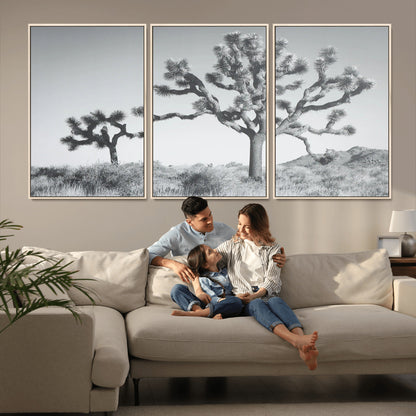 58647785-MGV-FC-60X30-3P_Natural-Calm Earthy Aesthetic Wall Art Canvas Print, Framed Arid Terrain Decor Art Picture Print, Joshua Tree Perfect Rustic Minimalist