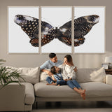 99831147-MGV-CV-36X24-Spotted Butterfly Wall Art Canvas Print, Framed Neutral Insect Theme Art Picture Print, Earthy Wing Pattern Perfect Modern Rustic