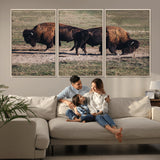 58141885-MGV-CV-36X24-Bison Photography Wall Art Canvas Print, Framed Western Wildlife Art Picture Print, Modern Ranch Perfect Western Rustic Decor