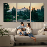 66397982-MGV-CV-36X24-Mountain Landscape Wall Art Canvas Print, Framed Forest Serenity Art Picture Print, Mountain Landscape Perfect Rustic Wilderness