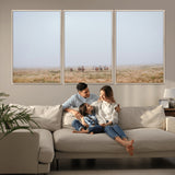 14761944-MGV-CV-36X24-Foggy Plains Wall Art Canvas Print, Framed Horseback Riders Art Picture Print, Rustic Western Perfect Rustic Western Decor Artwork