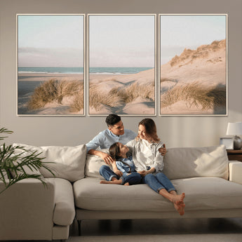 28064037-MGV-CV-36X24-Minimalist Seascape Wall Art Canvas Print, Framed Neutral Beach Print Art Picture Print, Sand Dune Photography Perfect