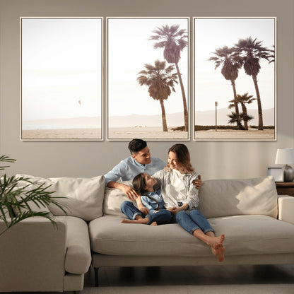 48255923-MGV-CV-36X24-Coastal Light Wall Art Canvas Print, Framed Relaxing Shoreline Art Picture Print, Minimalist Ocean Perfect Tropical Serenity Decor