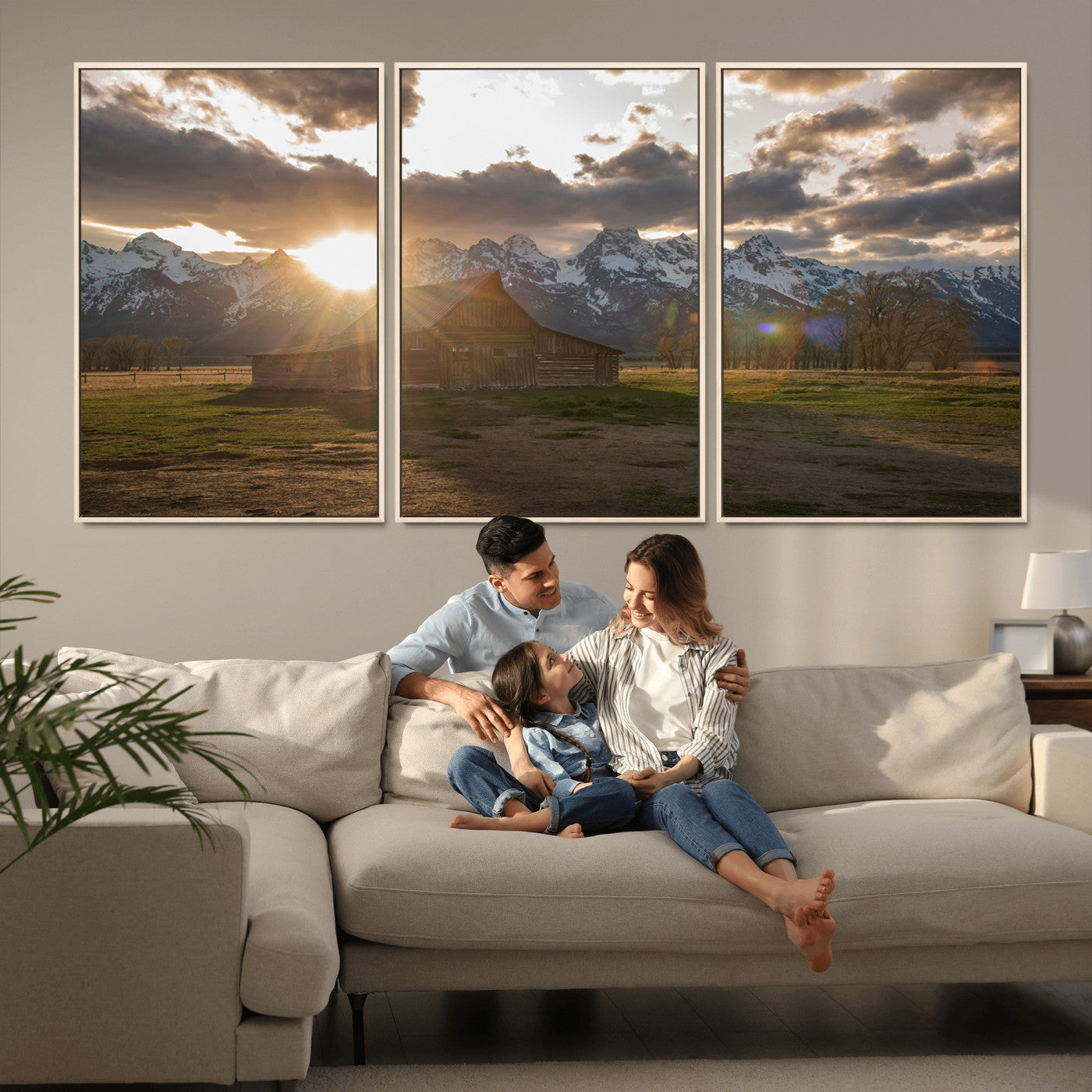 52555760-MGV-CV-36X24-Snowy Peaks Wall Art Canvas Print, Framed Nature Escape Art Picture Print, Rustic Charm Perfect Rustic Western Decor Artwork