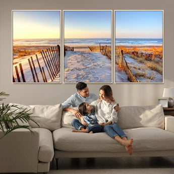 73351887-MGV-CV-36X24-Ocean Sunset Wall Art Wall Art Canvas Print, Framed Nautical Photography Art Picture Print, Summer Beach House Decor Perfect