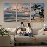 62574547-MGV-CV-36X24-Tropical Storm Wall Art Canvas Print, Framed Moody Beach Art Picture Print, Dramatic Sky Perfect Tropical Coastal Decor Artwork