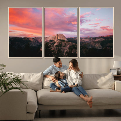 32786115-MGV-CV-36X24-Half Dome Wall Art Canvas Print, Framed Yosemite National Park Art Picture Print, Dramatic Sunset Perfect Adventurous Wilderness