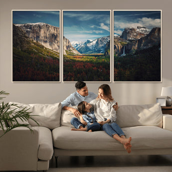 15244033-MGV-CV-36X24-Yosemite National Wall Art Canvas Print, Framed Mountain Landscape Art Picture Print, El Capitan Perfect Rustic Farmhouse Decor