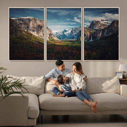 15244033-MGV-CV-36X24-Yosemite National Wall Art Canvas Print, Framed Mountain Landscape Art Picture Print, El Capitan Perfect Rustic Farmhouse Decor