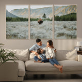 41674074-MGV-CV-36X24-Bison Wall Art – American Buffalo Wildlife Photography Canvas Print, Western Mountain Landscape Artwork Rustic Nature Decor for