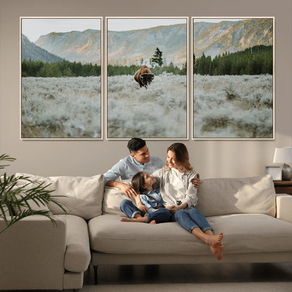 41674074-MGV-CV-36X24-Bison Wall Art – American Buffalo Wildlife Photography Canvas Print, Western Mountain Landscape Artwork Rustic Nature Decor for