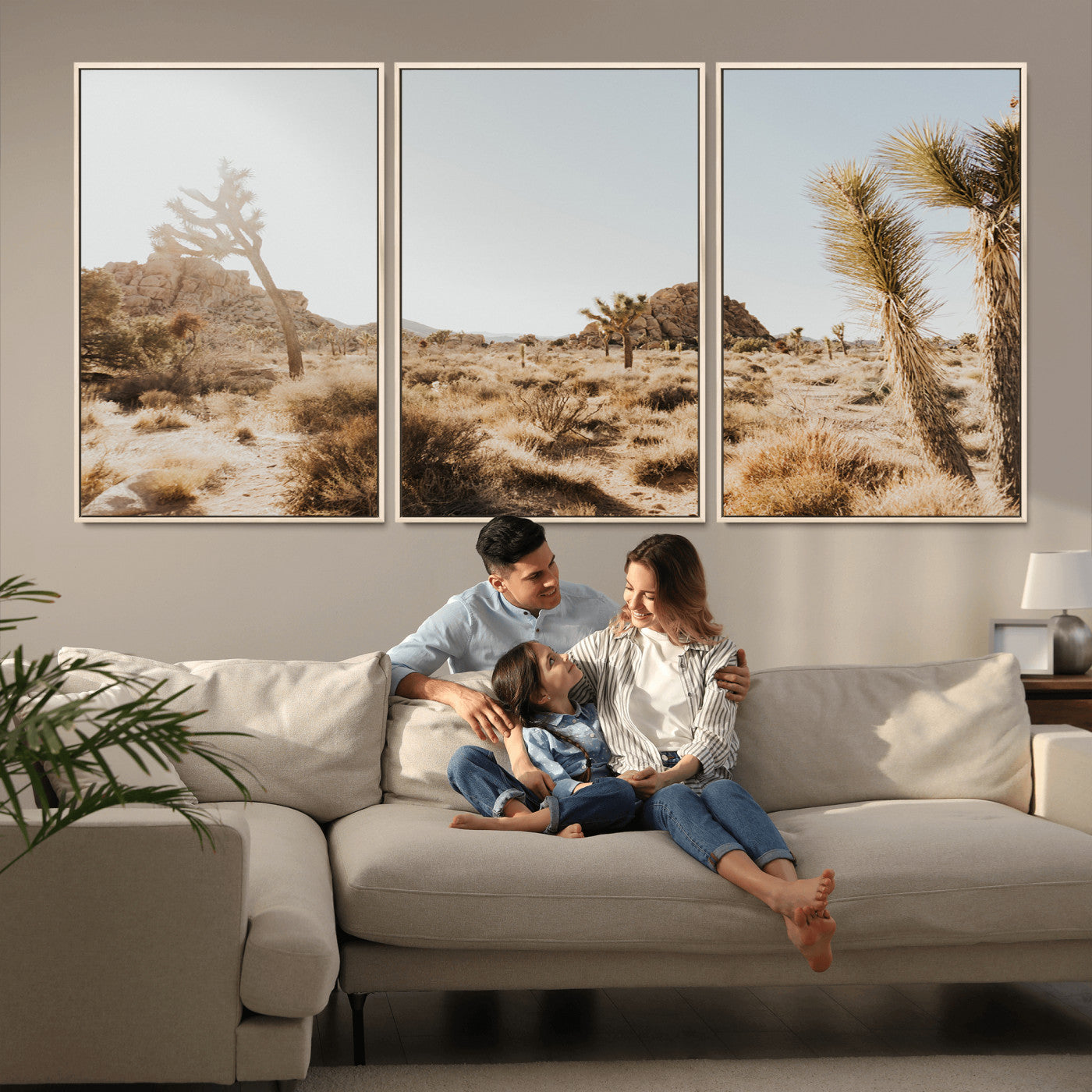 62783269-MGV-CV-36X24-Joshua Tree Wall Art – Desert Landscape Photography Canvas Print, Southwest Nature Artwork Rustic Home Decor for Living Room,