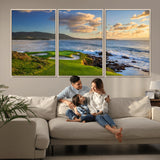 50107048-MGV-CV-36X24-Golf Course Wall Art – Coastal Ocean View Canvas Print, Scenic Fairway Landscape Decor for Office, Man Cave, Bedroom, or Living