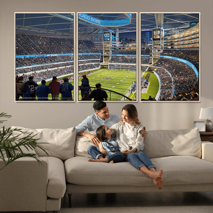 41816511-MGV-CV-36X24-Chicago Dome Stadium Wall Art – Futuristic Football Arena Canvas Print, Modern Sports Fan Decor for Man Cave, Office, Bar, or