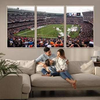 18347149-MGV-CV-36X24-Soldier Field Wall Art – Chicago Bears Football Stadium Canvas Print, Game Day Sports Decor for Man Cave, Bar, Office, or Living