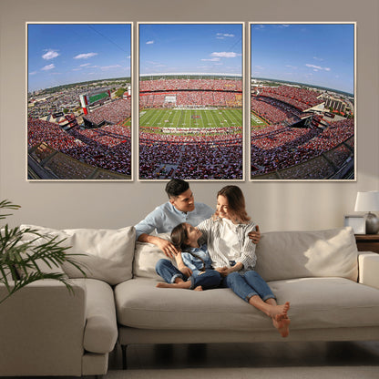 29492070-MGV-CV-36X24-Stadium Wall Art – Panoramic College Football Canvas Print, Game Day Crowd and Field Scene, Sports Photography Decor for Office,