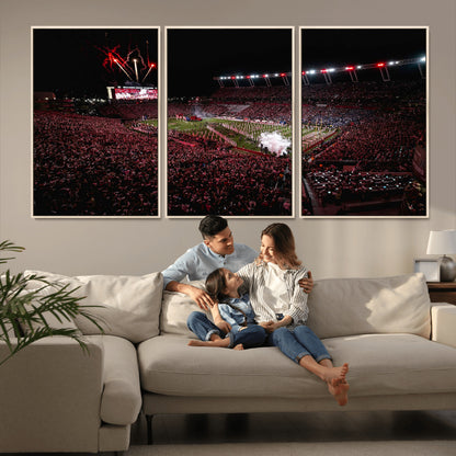 60690191-MGV-FC-60X30-3P_Natural-William Brice Stadium Wall Art – Baseball Artwork Print for Game Room, Basement, Dorm or Office Wall Decor