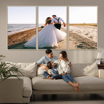 CSTM911-MGV-FC-60X30-3P_Natural-Custom Canvas Print - Personalized Wall Art for Home Decor Wall Art Print, Create Your Own Photo Canvas Print, Ready to Hang