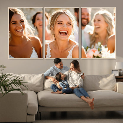 CSTM912-MGV-CV-36X24-Framed Wedding Canvas Print - Custom Wall Art Keepsake for Couples, Elegant Home Decoration Gift, Create Your Own Photo Canvas