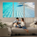 68127042-MGV-CV-36X24-Beach Wall Art – Tropical Ocean Canvas Print, Clear Water and White Sand Photography Decor for Bedroom, Living Room, Office,