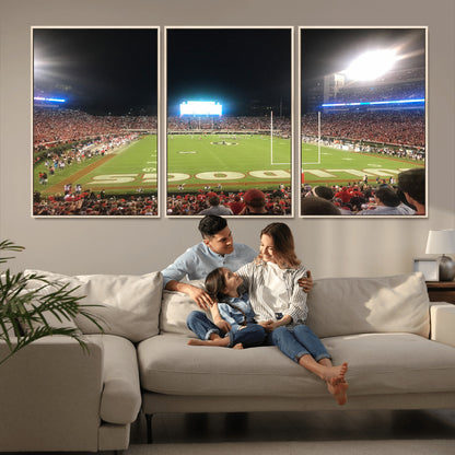 16230786-MGV-CV-36X24-Sanford Stadium Wall Art – Georgia Bulldogs Football Night Game Canvas Print, College Sports Decor for Man Cave, Bar, Office, or