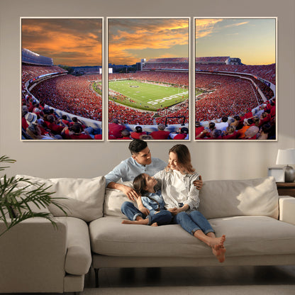 73680988-MGV-CV-36X24-Sanford Stadium Wall Art – Georgia Bulldogs Football Sunset Game Canvas Print, College Sports Decor for Man Cave, Bar, Office, or