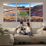 77097951-MGV-CV-36X24-Neyland Stadium Wall Art – Panoramic Tennessee Volunteers Checkerboard Crowd Canvas Print, Football Game Day Decor for Office, Man