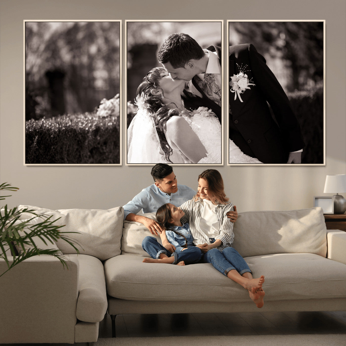 CSTM6030-MGV-CV-36X24-Custom Wedding Photo Print - Custom Wall Art Picture Print, Create Your Own Photo Canvas Print