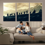 76547-MGV-CV-36X24-Fellowship Journey Wall Art Canvas Print, Framed LOTR Art Picture Print, Middle Earth Perfect Tolkien Fantasy Decor Artwork