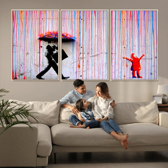 69505-MGV-CV-36X24-Graffiti Girl Wall Art Canvas Print, Framed Urban Contrast Art Picture Print, Vibrant Graffiti Perfect Urban Pop Decor Artwork