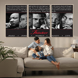 45112-MGV-CV-36X24-Black Icons Wall Art Canvas Print, Framed Thinker Art Picture Print, Motivational Quote Perfect Cultural Modern Decor Artwork