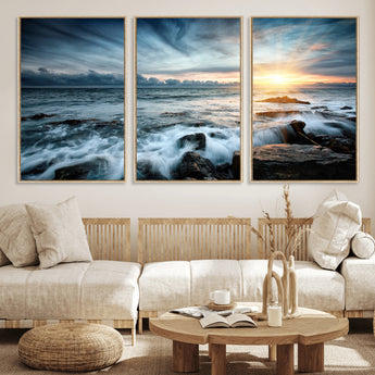 33428-MGV-CV-36X24-Ocean Sunrise Wall Art – Serene Seascape Canvas Print, Coastal Home or Office Decor, Perfect for Living Room, Bedroom, or Study