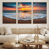 87032-MGV-CV-36X24-Ocean Sunset Wall Art – Stunning Beach Canvas Print with Vibrant Sky, Calm Waves, and Golden Horizon, Perfect Coastal Decor for