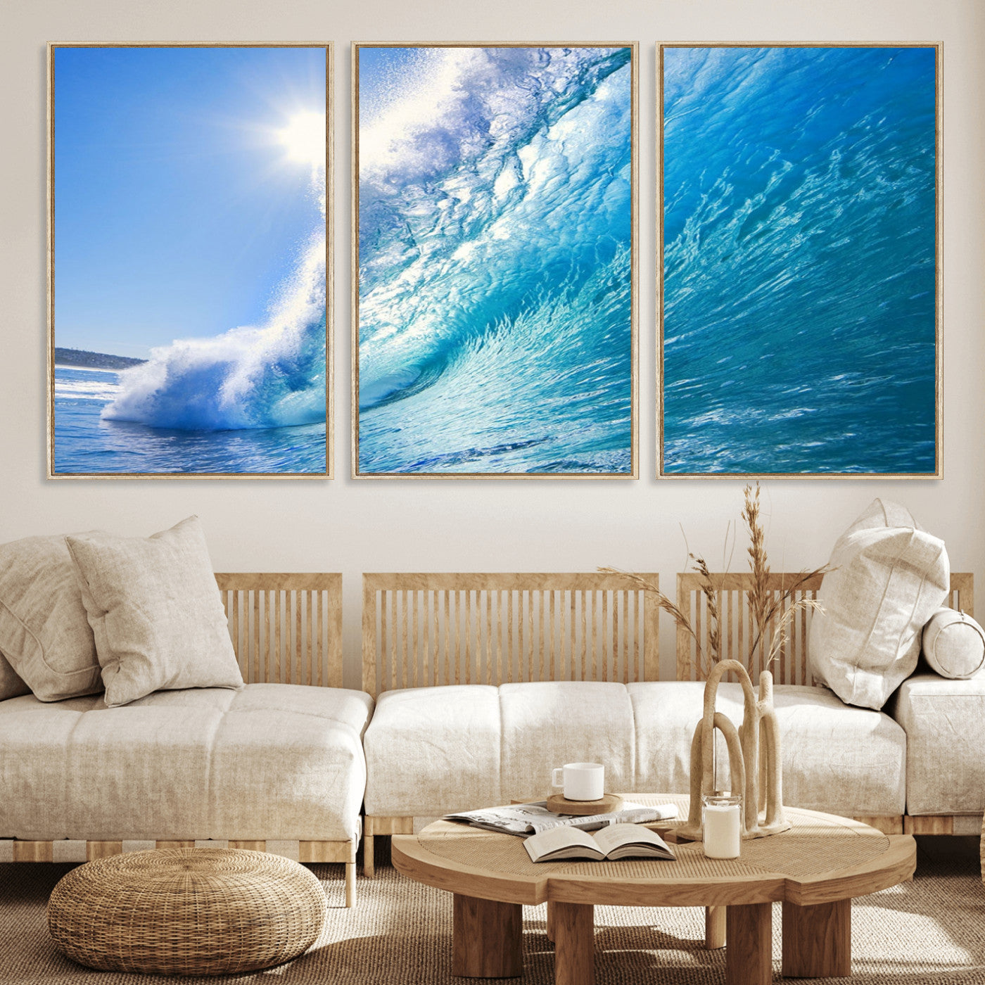 37494-MGV-CV-36X24-Ocean Wave Canvas Art – Stunning Blue Wave Photography, Coastal Wall Decor for Living Room, Bedroom or Office