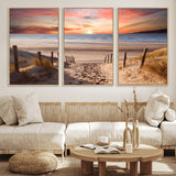 78111-MGV-CV-36X24-Sunset Pathway Wall Art – Panoramic Coastal Canvas Print, Tranquil Beach Decor for Living Room, Office or Bedroom